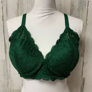 Aerie Intimates Green Lace Bralette 38DD